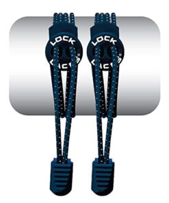LOCK LACES (Elastic No Tie Shoelaces) (Navy Blue, 48-Inch)