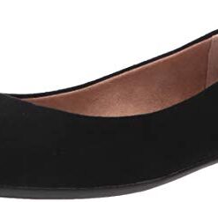 Amazon Essentials Women’s Pointed-Toe Ballet Flat, Black Microsuede, 8.5