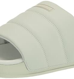 adidas Originals Women’s Adilette Essential Slide Sandal, Linen Green/Linen Green/Linen Green, 8