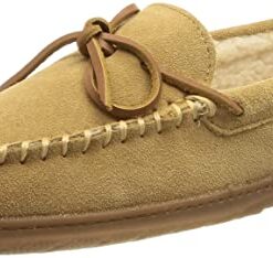 Sperry Men’s Trapper Moccasin Slippers with Rawhide Leather Lacing, Lightweight Hardsole Moccasin Slippers for Men, Tan, 9 M