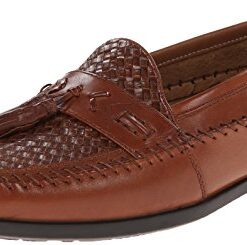 Nunn Bush Men’s Strafford Woven Slip-On Loafer, Cognac, 10.5 M US