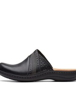 Clarks Women’s Laurieann Ease Mule, Black Leather, 7 Wide