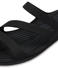 Crocs Women’s Swiftwater Sandals, Black/Black, 8