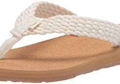 Roxy womens Porto Flip Flop Sandal, Natural, 8 US