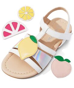 DREAM PAIRS SDSD2317K Girls Casual Sandals Open Toe Cute Sandals White