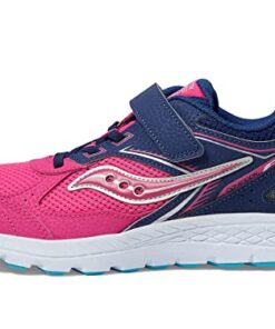 Saucony Cohesion 14 Lace to Toe Sneaker, Pink/Navy, 2 Wide US Unisex Big_Kid