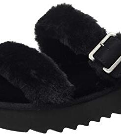 Koolaburra by UGG Women’s Furr-ah Sandal, Black, Size 9