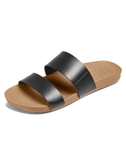 Reef Women’s Cushion Vista Sandal, Black/Natural, 8