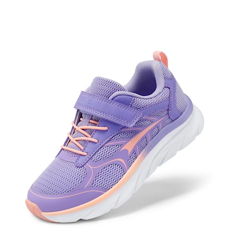 DREAM PAIRS Boys Girls Tennis Running Shoes Kids Breathable Athletic Sports Gym Sneakers Purple/Pink Size 12 Little Kid SDRS2326K
