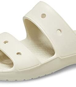 Crocs Unisex Classic Two-Strap Slide Sandals, Bone, 6 US Women