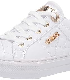 Guess Women’s Loven Sneaker, White, 7