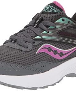 Saucony Women’s Cohesion 15 Running Shoe, Shadow/Razzle, 9