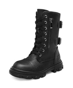 DREAM PAIRS Girls Combat Boots Side Zipper Ankle Booties SDBO2306K Size 5 Big Kid