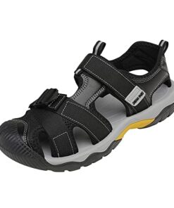 DREAM PAIRS Men’s DSA212 Athletic Sports Outdoor Closed Toe Hiking Fisherman Sandals,Black,Size 13