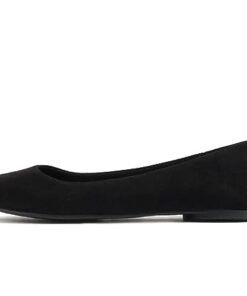 Soda Women’s Redbud-S Round Toe Ballet Flat Shoes (Black Suede Nbpu, 7 M US)