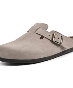 WHITE MOUNTAIN Women’s Bari Footbed Sandal, Taupe/Suede, 8 M