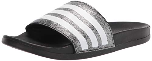 adidas Adilette Comfort Slides Sandal, Black/White/Black, 5 US Unisex Big Kid
