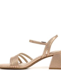 LifeStride Women’s Celebrate Block Heel Strappy Sandal Heeled, Bronze, 9 Wide