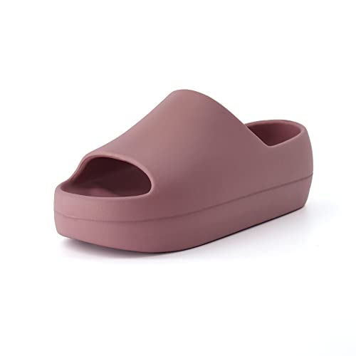 CUSHIONAIRE Women’s Harrison platform slide sandal with +Comfort, Blush 7