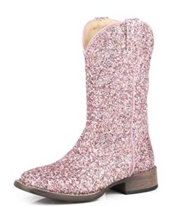 ROPER Kids Girls Glitter Galore Square Toe Casual Boots Mid Calf – Pink – Size 13 M