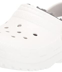 Crocs Kids’ Classic Lined Clog |Slippers, White, 1 Little Kid