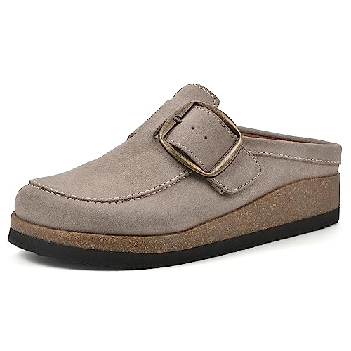 WHITE MOUNTAIN Women’s Shoes Bueno Mule, Taupe/Suede, 8 M
