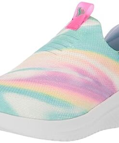 Skechers Kids Girls Ultra Flex 3.0-Color Me Sleek Sneaker, White/Multi, 13.5 Little Kid