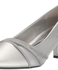 Easy Street Women’s Cristiny Pump, Silver Satin, 11 Wide