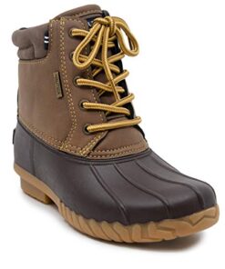 Nautica Kids Channing Youth Waterproof Insulated Duck Boot Winter Shoe-Brown Size-2