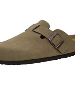 CUSHIONAIRE Women’s Hana Cork Footbed Clog with +Comfort, Wide Widths Available, Brown 8 W