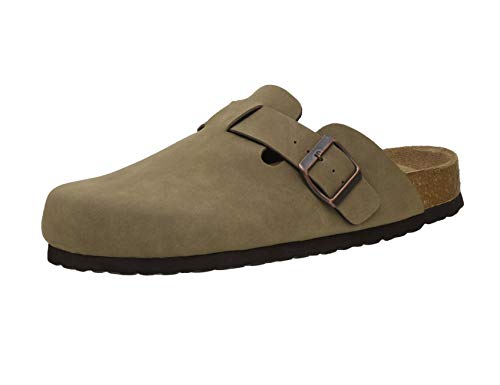 CUSHIONAIRE Women’s Hana Cork Footbed Clog with +Comfort, Wide Widths Available, Brown 8 W
