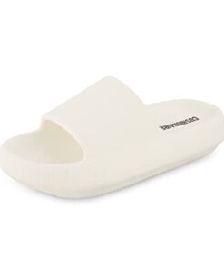 CUSHIONAIRE Women’s Feather cloud recovery slide sandal with +Comfort, Vanilla 8