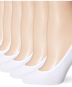 Peds Women’s Moisture Wicking Low Cut No Show Socks, 6-Pairs, White, Shoe Size: 8-12
