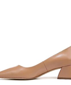 Franco Sarto Women’s Racer Pointed Toe Block Heel Pump, Toffee Tan Leather, 7.5 Wide