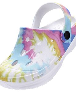STQ Kids Garden Clogs Girls Close Toe Beach Shoes Comfort Slip-on Water Sandals Pastel, 11 US Little Kid