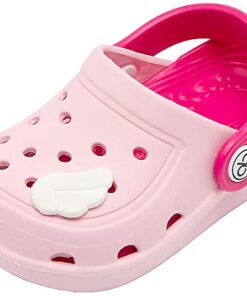 dripdrop Girls Comfort Clogs Kids Slip On Garden Shoes Boys Lightweight Beach Pool Slide Sandals Shower Slipper Pink wing//11 Little Kid