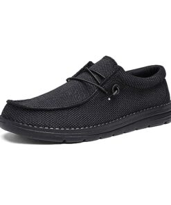 Bruno Marc Men’s Breeze Slip-on Stretch Loafers Casual Shoes Lightweight Comfortable Boat Shoe 1.0,Black,Size 11 US