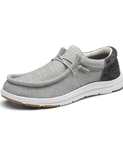 Bruno Marc Men’s Arch Support Casual Slip-on Shoes Loafers for Men Non Slip Comfortable Boat Shoes, Grey, Size 10, SBLS2302M