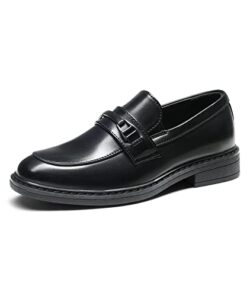 Bruno Marc SBLS2322K Boys Dress Slip-on Penny Loafer,Black, Size 6 Big Kid