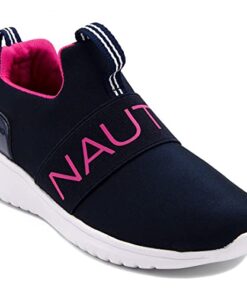 Nautica Kids Youth Athletic Fashion Sneaker Running Tennis Shoe Slip On- Boy – Girl Little Kid Big Kid-Canvey Youth-Navy Pink Size-1