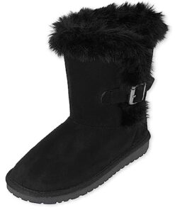 The Children’s Place Girls Warm Lightweight Winter Boot Fashion, Black, 3 Big Kid