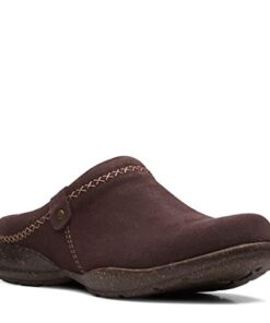 Clarks Women’s Roseville Echo Clog, Dark Brown Suede, 11