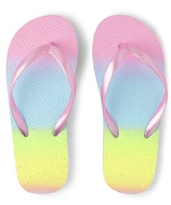 The Children’s Place Girls Everyday Flip Flops, Ombre Glitter, 1-2 Big Kid