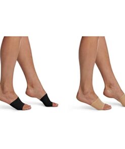 Hue Women’s Open Toe Slide Sandal Liner Sock, 2 Pair Pack Sockshosiery, -cream, One Size