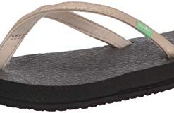 Sanuk womens Yoga Spree 4 Metallic Flip Flop, Champagne, 6 US