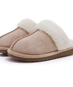 Litfun Women’s Fuzzy Memory Foam Slippers Fluffy Winter House Shoes Indoor and Outdoor, Apricot 8-8.5