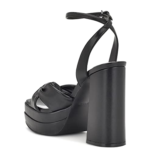 NINE WEST Women’s Vivid Heeled Sandal, Black 001, 6.5