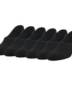 Peds Women’s Zoned Cushion Mid Cut No Show Socks, 6-Pairs, Black, Shoe Size: 5-10
