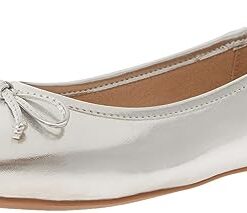 The Drop Women’s Pepper Ballet Flat with Bow Silver, 9