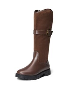 DREAM PAIRS SDBO221K Girls Knee High Buckle Fashion Riding Boots Little Kid/Big Kid Brown Size 3